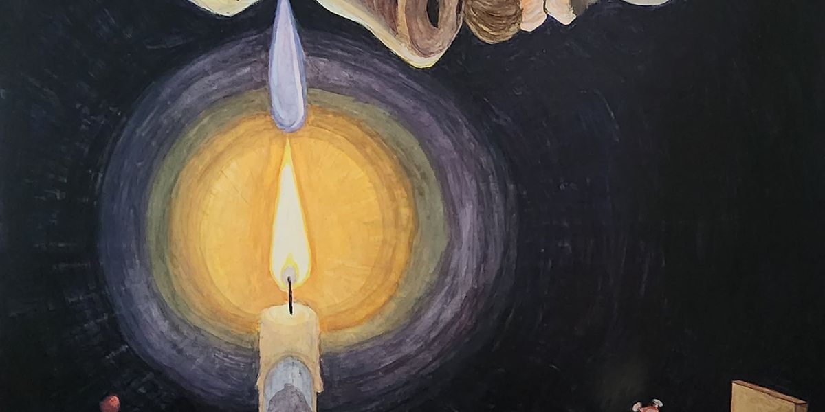Eye introducing tear to candle